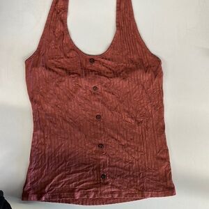 Caution To The Wind Rust Fitted Tank Top